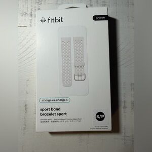 Fitbit White Sport Band for Charge 5/6 Series.